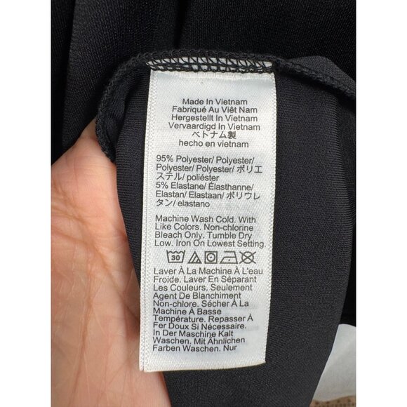 J.Crew Long-sleeve dress in jersey crepe black ruched minimalist black sz L - Picture 8 of 8